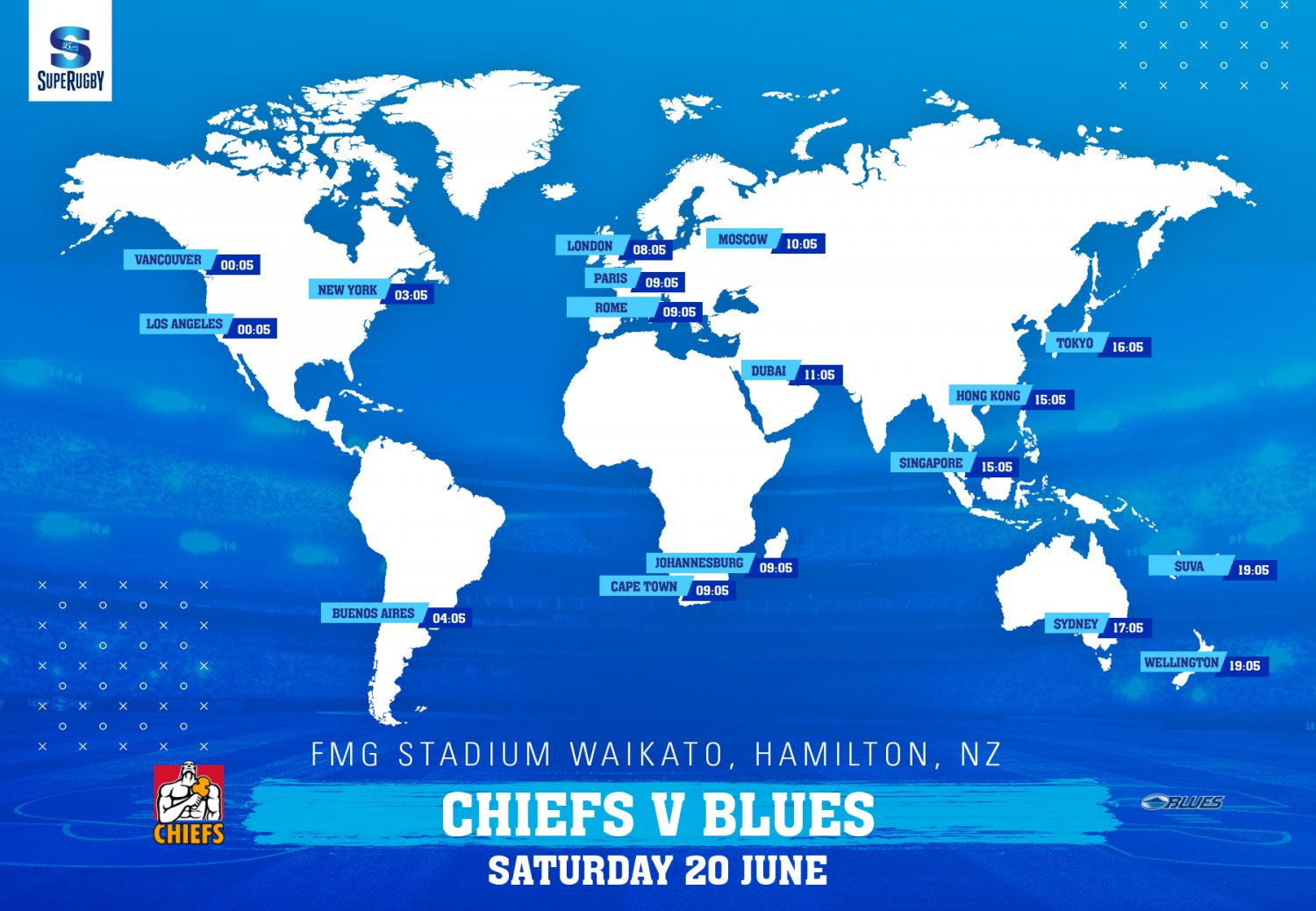 Worldwide kick off times: Chiefs v Blues 