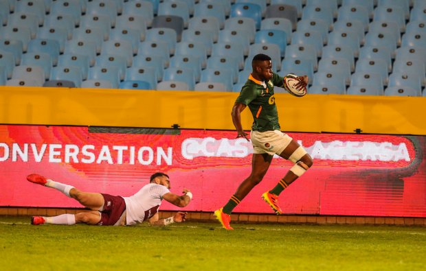 Watch: Springbok speedster Aphelele Fassi scores with his first touch ...