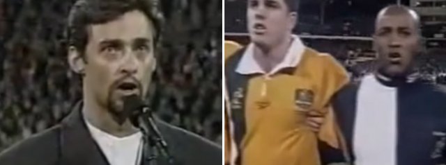 Throwback to when The Wolverine sang the Australian National Anthem before a Bledisloe Cup Test