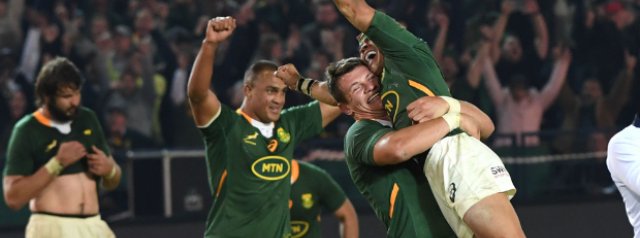 Springboks snatch last-gasp win as Wales pay price for four yellow cards in Pretoria