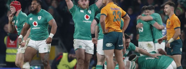 Ireland hold on to defeat valiant, wounded Wallabies