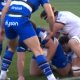 Alfie Barbeary rolls over the line for Bath