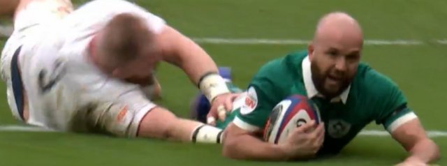 Watch as Jamison Gibson-Park scores the first try of the game