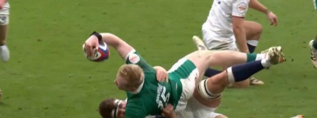 Watch as Jamie Osborne charges over for Ireland