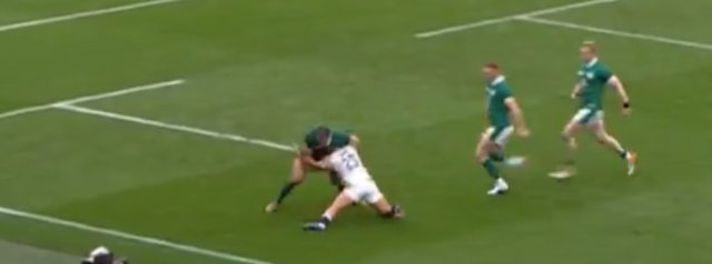 Marcus Smith intercepts but McCloskey chases him down