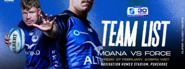 Debutant duo added for Force trip to Moana