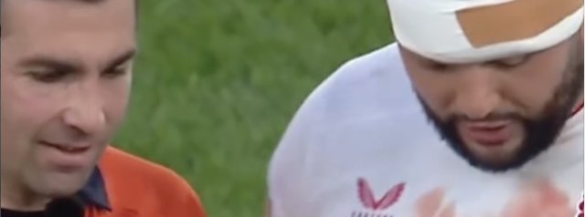 Listen as Ellis Genge speaks to the referee about scrums