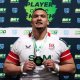 Juarno Augustus (Ulster) receives BKT Player of the Match after defeating Edinburgh Rugby