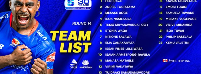 Fijian Drua team to face NSW Waratahs in their round 14 clash