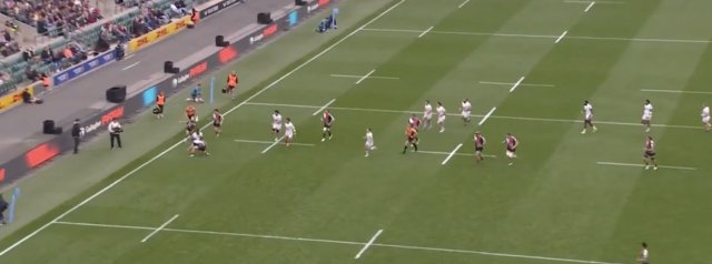 Paul Brown-Bampoe running over defenders to set up Stephen Varney