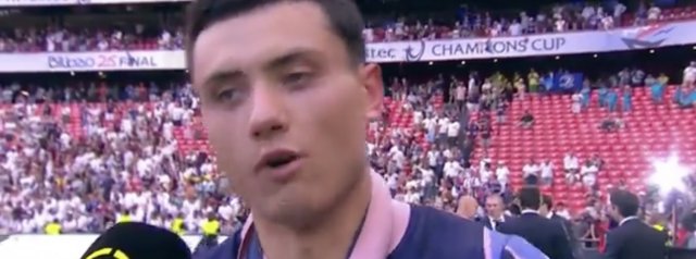 Louis Bielle-Biarrey speaks after the win