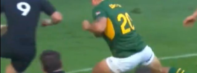 Andre Esterhuizen opens the scores for South Africa