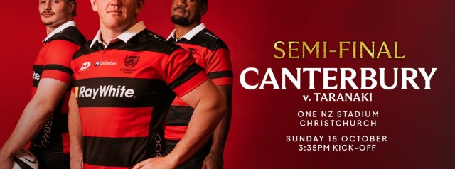 Canterbury Rugby NPC team for semi final against Taranaki